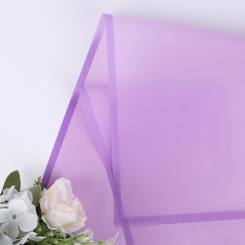 FUHITIM 20 Sheets Flower Wrapping Paper - Waterproof Floral Bouquet Packaging Paper for DIY Crafts，Florist Supplies Packaging Paper for Wedding Birthday Gift (Translucent Lilac Purple) - Image 4